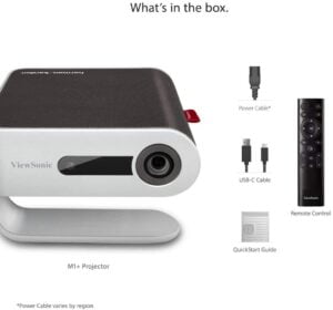 ViewSonic M1+ Portable Smart Wi-Fi Projector | Dual Harman Kardon, MicroSD Card Slot, Bluetooth connectivity |HDMI USB Type C | Built-in Battery |Auto Key Stone |100" Projection Image - Image 4