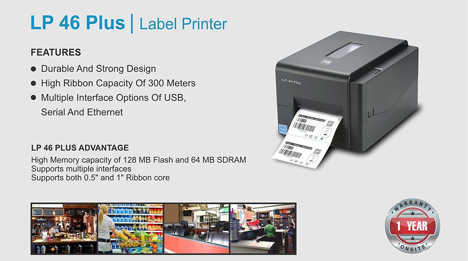 TVS Electronics LP 46 Plus Label Printer - Image 3